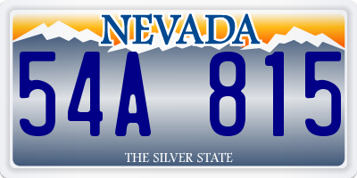 NV license plate 54A815