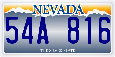 NV license plate 54A816