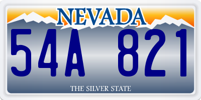 NV license plate 54A821