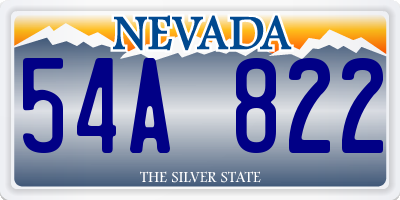 NV license plate 54A822