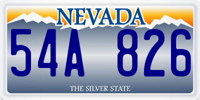 NV license plate 54A826