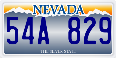 NV license plate 54A829