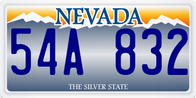 NV license plate 54A832