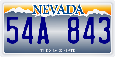 NV license plate 54A843