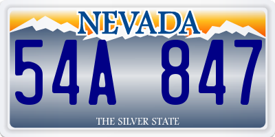 NV license plate 54A847