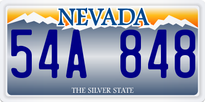 NV license plate 54A848