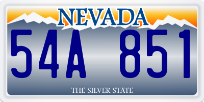 NV license plate 54A851