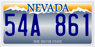 NV license plate 54A861