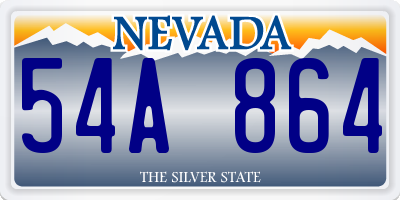 NV license plate 54A864