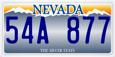 NV license plate 54A877