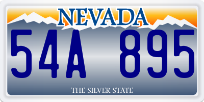 NV license plate 54A895