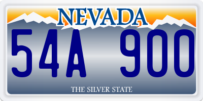 NV license plate 54A900