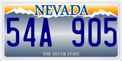 NV license plate 54A905