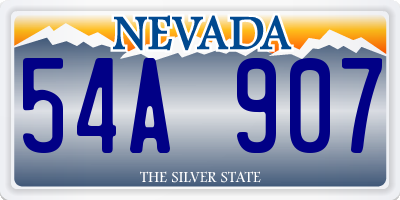 NV license plate 54A907
