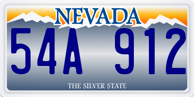 NV license plate 54A912