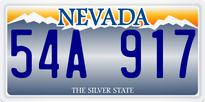 NV license plate 54A917