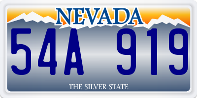 NV license plate 54A919