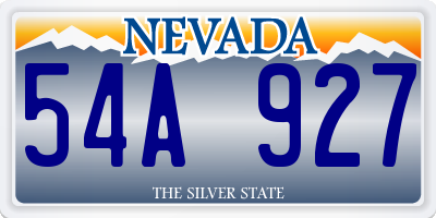 NV license plate 54A927