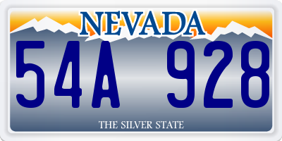 NV license plate 54A928