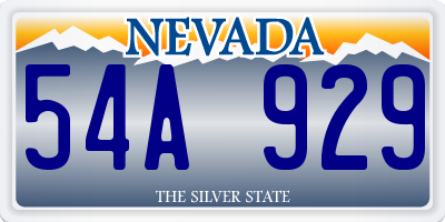 NV license plate 54A929