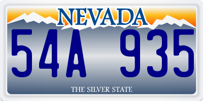 NV license plate 54A935