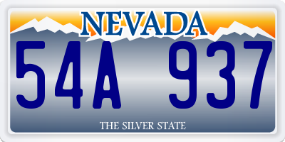 NV license plate 54A937
