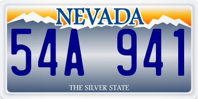 NV license plate 54A941