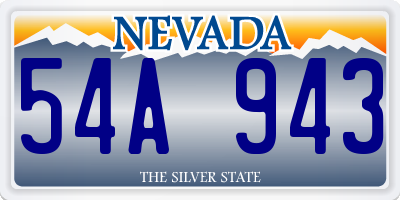 NV license plate 54A943