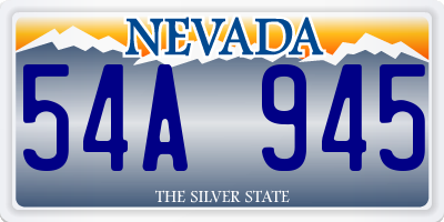 NV license plate 54A945