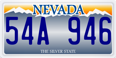 NV license plate 54A946