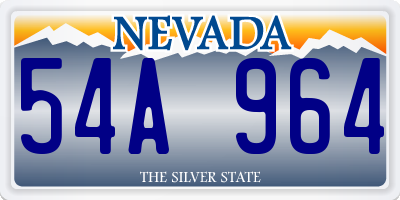 NV license plate 54A964