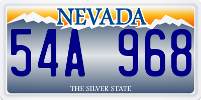 NV license plate 54A968