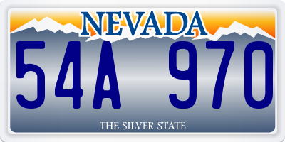 NV license plate 54A970