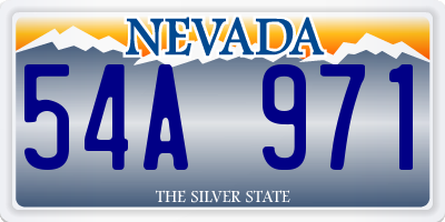 NV license plate 54A971