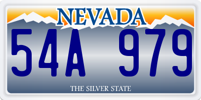 NV license plate 54A979