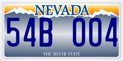 NV license plate 54B004