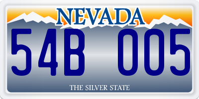 NV license plate 54B005