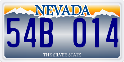 NV license plate 54B014