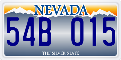 NV license plate 54B015