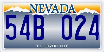 NV license plate 54B024