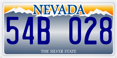 NV license plate 54B028