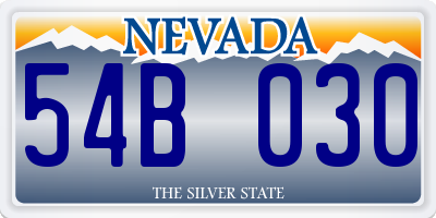 NV license plate 54B030