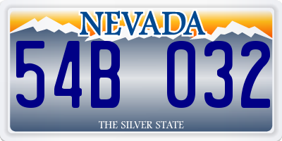 NV license plate 54B032