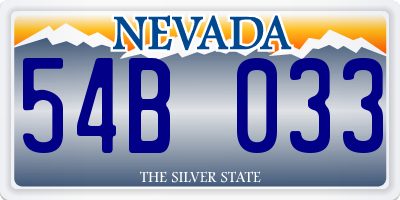 NV license plate 54B033