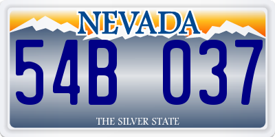 NV license plate 54B037