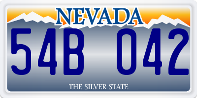 NV license plate 54B042
