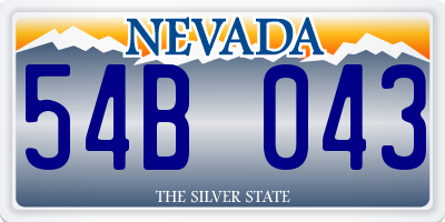NV license plate 54B043