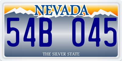 NV license plate 54B045