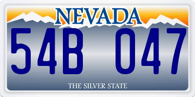 NV license plate 54B047