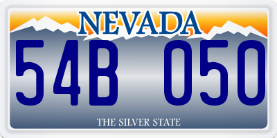 NV license plate 54B050